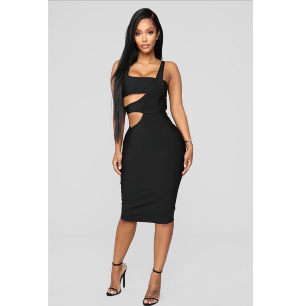 Black Cut Out Bandage Dress